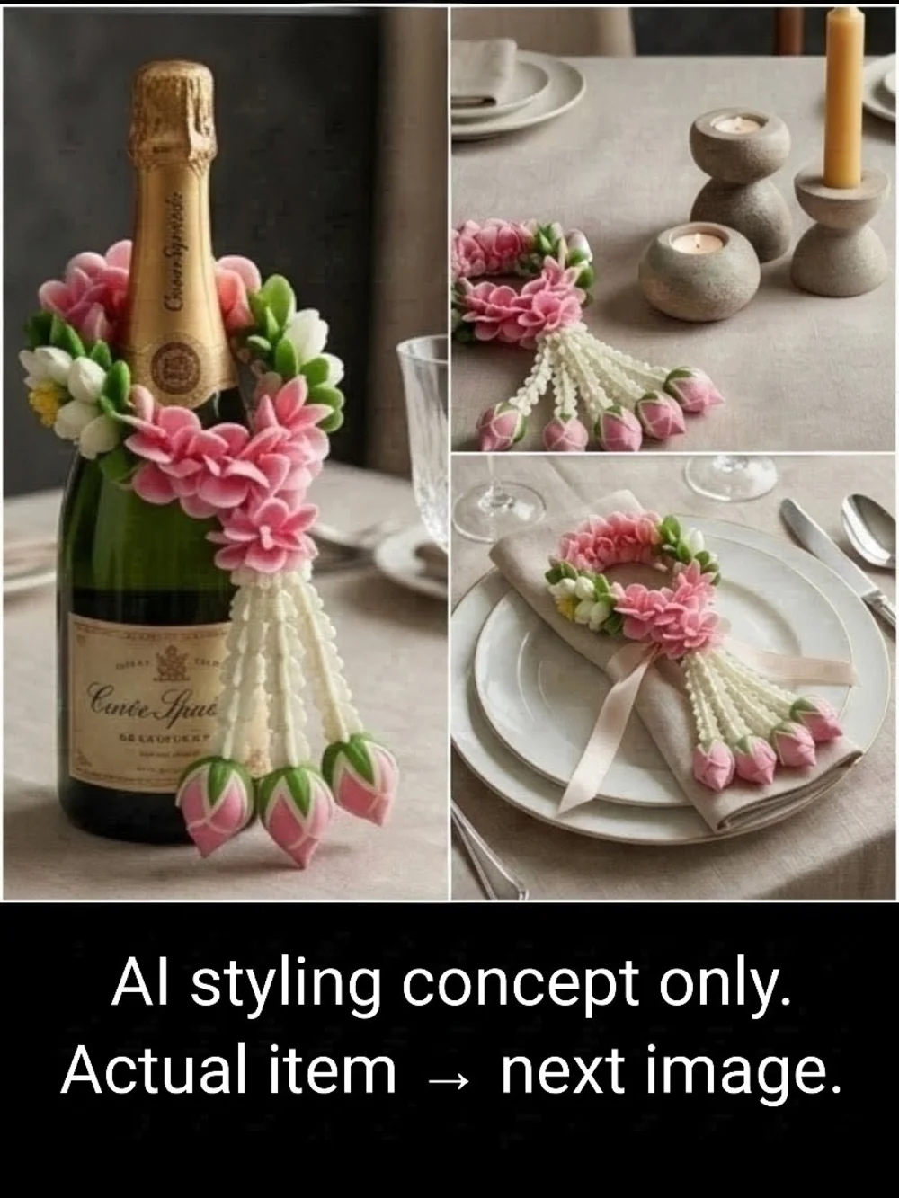 Handmade clay flower garland